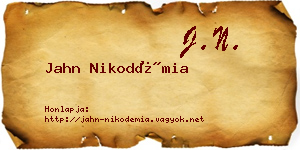Jahn Nikodémia névjegykártya